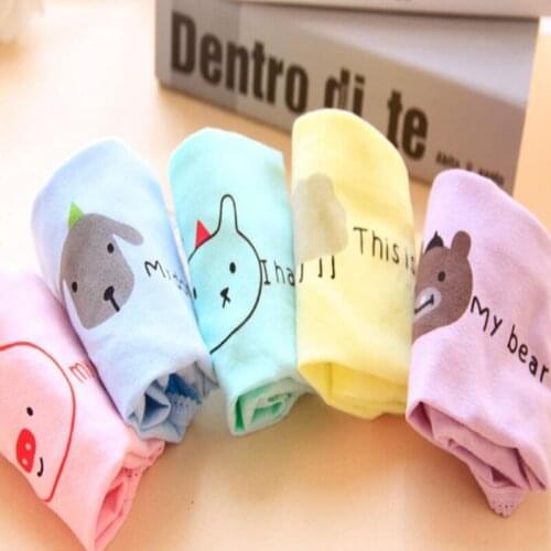 New Arrived 4Pcs/Lot Girl Panties Underwear Lace Briefs Cotton Lingerie Soft Comfortable Bowknot Cartoon Panty Wholesale 025-4