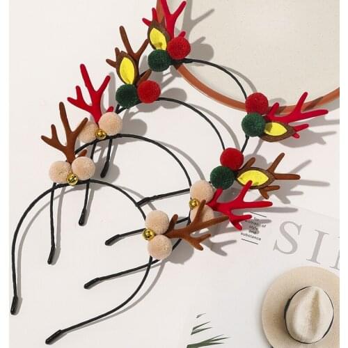 Christmas Headbands Santa Tree Elk Antlers Headband Kids Adult Headwear Reindeer Ornaments Christmas Decorations Party Cosplay