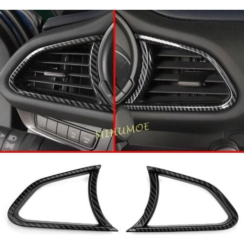 Carbon Fiber Car Interior Dashboard Air Vent Cover Trim For Mazda CX30 CX-30 DM 2020-2021