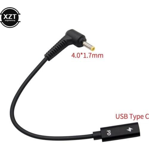 USB 3.1 Type C USB Female to DC 4.0*1.7mm Male Power 19V-20V 3A PD Fast Charger Adapter Connector for Lenovo Asus Notebook