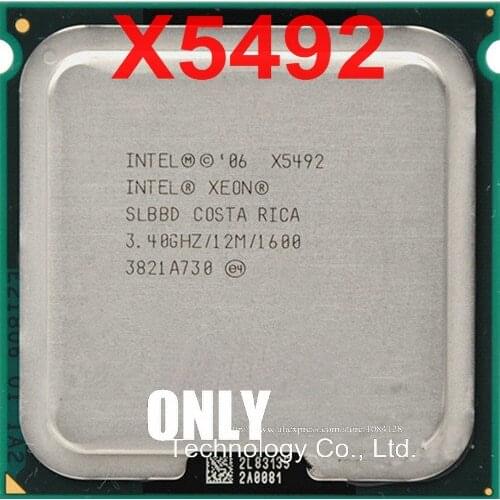 Free shipping Intel Xeon X5492 3.4GHz/12MB/1600MHz/Quad Core Server LGA 771 CPU/SLBBD test 100% work ok