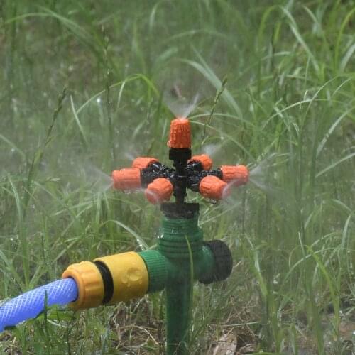 1/2" Orange 7-way Garden Sprinklers with support Multi-nozzle adjustable Mist Sprinklers Atomizing Micro Irrigation Watering