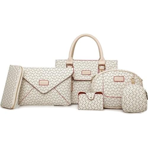 Luxury Handbags Women Bag 6Pcs/Set Designer 2019 Purses and Handbag 6 Pieces Shoulder Bags Female Bolsa Feminina Composite bag