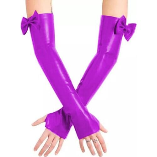 Sexy Costume Gloves PVC Rock Long Arm Warmer Fingerless Gloves Disco Club Pole Dance Cosplay Accessories Plus Size 7XL