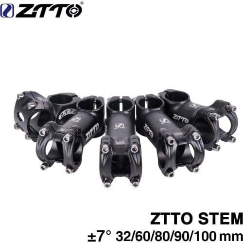 ZTTO Bicycle Stem MTB Road Bike 7 Degree 32 60 80 90 100mm High-Strength Lightweight 31.8mm Stem For XC For AM Bicycle Parts