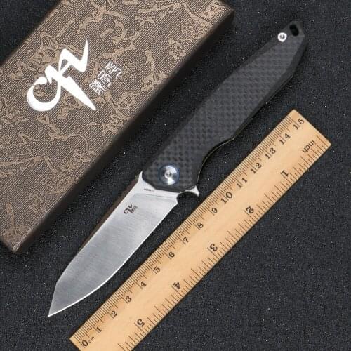 CH3004 folding knife D2 blade ball bearings titanium + carbon fiber handle camping hunting tactics pocket fruit Knives EDC tools