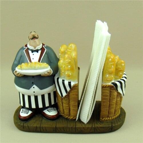 Housekeeper Figurine Tissue Holder Decor Resin Dining Table Waiter Miniature Napkin Stand Ornament Craft Home Restaurant Cafe