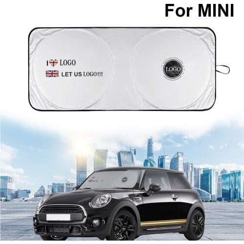 Car Windshield Sunshade Sun Shade Auto logo Sun Visor Cover Heat Isolate For MINI Cooper clubman countryman F54 F55 F56 F60 R55