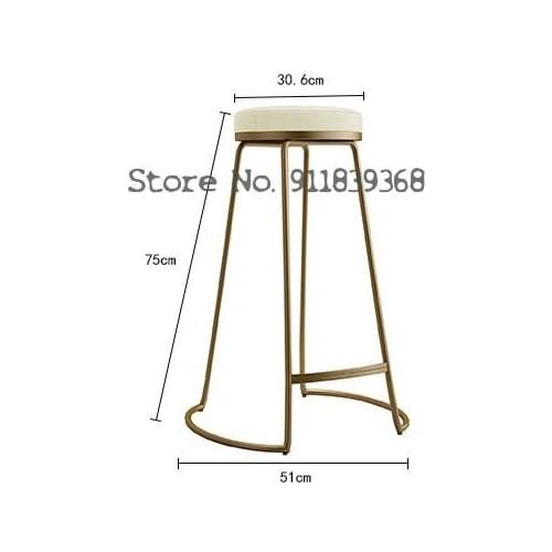Nordic Modern Simple Bar Chair Light Luxury High Stool Family Dining Chair Can Stack Bar Stool Bar Desk Chair Combination