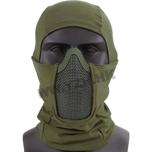 Tactical Full Face Mask Balaclava Cap Motorcycle Army Airsoft Paintball Headgear Metal Mesh Hunting Protective Mask Caps