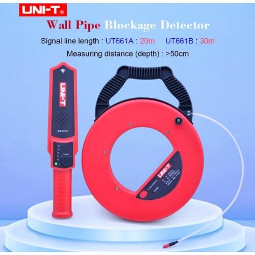 UNI-T UT661A UT661B Wall PVC Iron Pipe Blockage Detector Diagnostic-tool Scanner Pipeline Blocking Clogging Plumbers Instrument