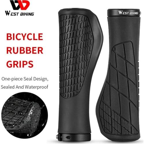 WEST BIKING Cycling Grips Handlebar Rubber Handlebar Cover Shockproof Anti-Slip Racing Ergonomic MTB Road Bicycle Bike Part