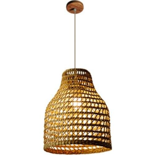 Vietnamese straw chandelier bamboo lamp new Chinese lantern Hotel tea staircase Hotel Japanese woven lampshade lamp