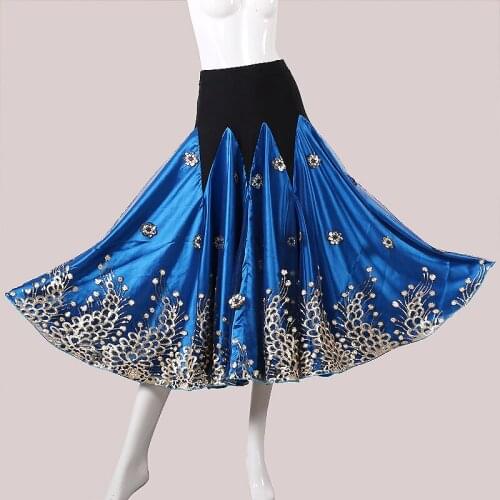 Modern dance skirt new ballroom dance long skirt big swing skirt competition ballroom dance skirt practice skirt -LX929