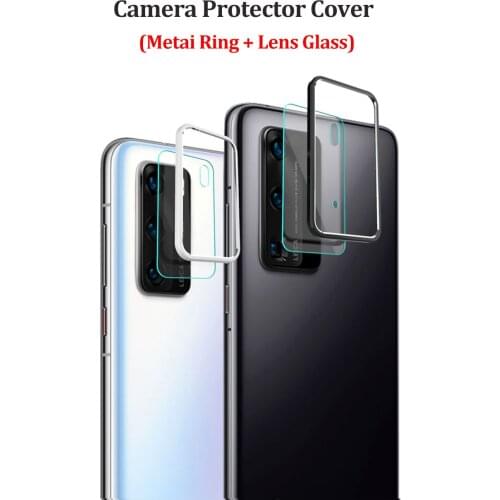10 PCS/lot Camera Protector Glass For Huawei P40 P40 Lite P40 Pro Tempered Glass + Metal Rear Camera Lens Protective