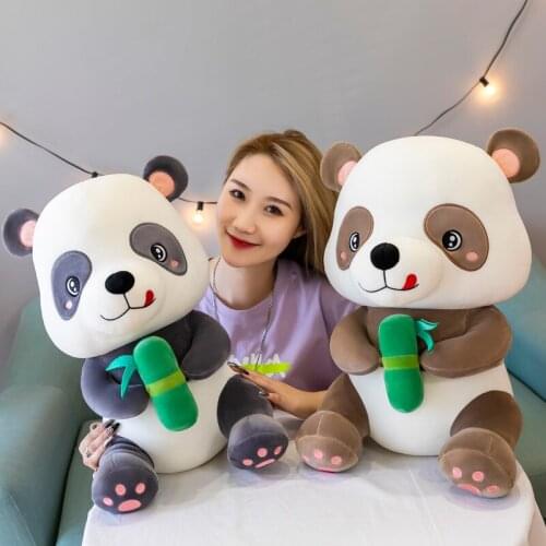 Zqswkl cartoon panda doll plush toy simulation holding bamboo childrens bed pillow hugs stuffed toys christmas birthday gift