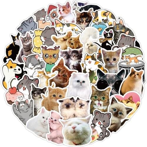 10/50PCS Japanese Label Stationery Scrapbook Diary Paper Small Kawaii Decorative Cat Journal Cute Stickers Scrapbooking