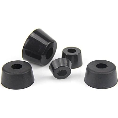 10pcs rubber mat Non-slip shock absorbing trapezoidal foot washer Cone type gasket Screw hole 5mm- 18mm thickness