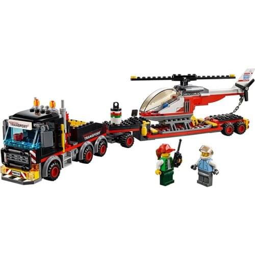 10872 City Series Heavy Helicopter Transporter 60183 Boys and Girls Assembled Building Blocks Gifts