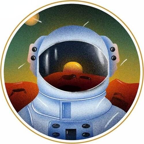 13cm x 12.8cm for Funny Astronaut Car Stickers Personality Surfboard Decal Windshield Motorcycle Bumper Decoration