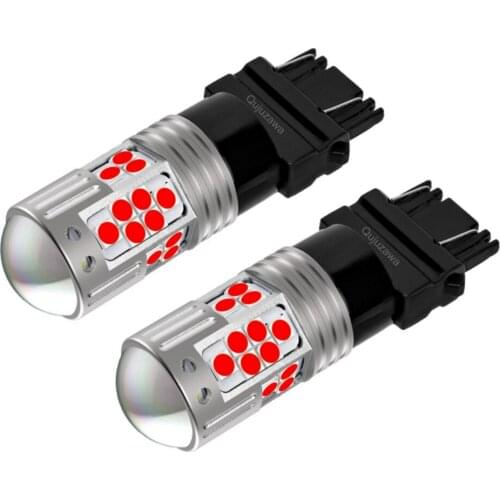 2Pcs T25 3157 3156 P27W Super Bright LED Car Brake Bulbs Turn Signals Auto Parking Lamp Daytime Running Light Red White Yellow