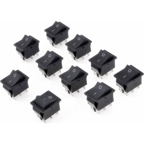 5pcs DPDT Double Pole Double Throw 6 Pin Rocker Switch