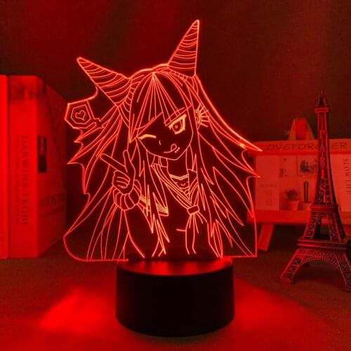 Anime 3D LampDanganronpa Led Night Light Ibuki Mioda Lamp for Bedroom Decor Kids Gift