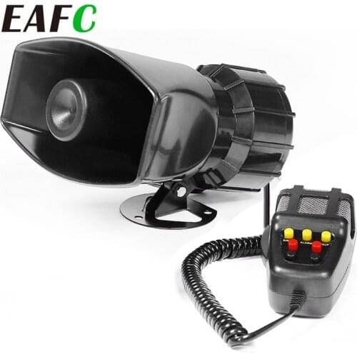 Tone Sound Car Emergency Siren Car Siren Horn Mic PA Speaker System Emergency Amplifier Hooter 12V 100W Car Alarm Horn