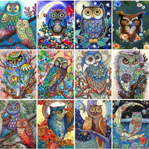 AZQSD Diamond Painting Owl Diamond Embroidery Animal Full Square/Round Drill Handmade 5d Diy Home Decor Gift Cross Stitch