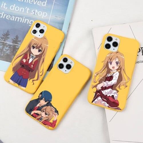 Toradora Taiga aisaka anime Phone Case Candy Color for iPhone 6 7 8 11 12 s mini pro X XS XR MAX Plus high quality coque