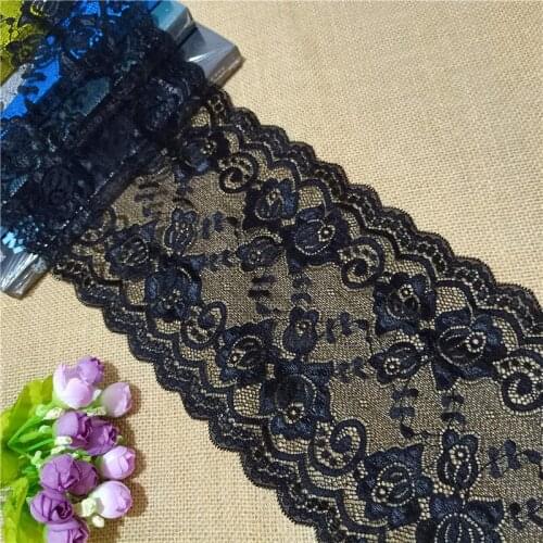 Width 17.5cm E1082 Nylon Spandex stretch Jacquard lace trimmings