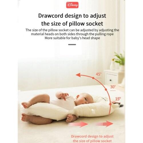 Disney Baby Pillows for Bedrooms Adjustable Neck Support Pillow Sleeping Removable Infant Anti Roll Toddler Pillow Throw Pillow