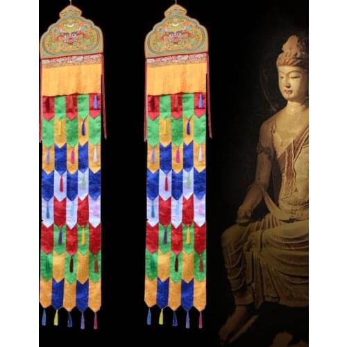 200CM long Wholesale Buddhist supply Buddhism Temple HOME Shrine Altar wall decorative Hanging curtain Streamer draperies Banner