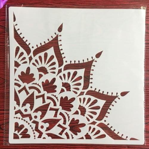 30 * 30cm diy craft 1/4 mandala compass mold for painting stencils stamped photo album embossed paper card on wood, fabric wall