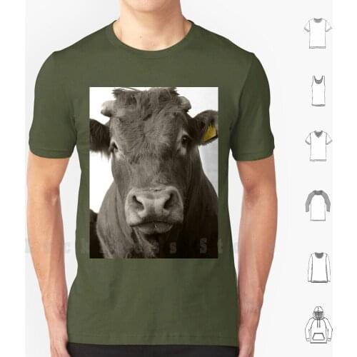Brown Cow T Shirt Big Size 100% Cotton Cow Moo Brown Brown Cow Farm Farm Life Farmer Farming Animal British Cow Bull Pop Art