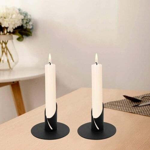 Pack of 10 Taper Candle Holder, Black Iron Candlestick Holders for Table, Home Decor, Party, Christmas Centerpiecs