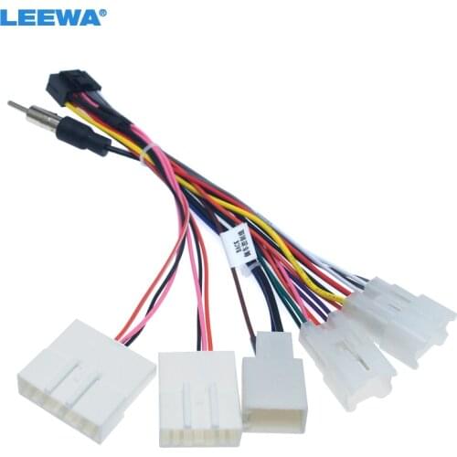 LEEWA 16 PIN Car ISO Radio Wire Wiring Harness Adapter for Toyota Stereo Radio Receiver Wire Harness Cable #CA6382