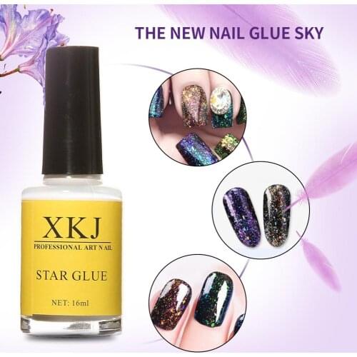 HOT 15ml Nail Art Glue for Foil Sticker Nail Transfer Tips Adhesive Starry Sky Pattern 1 bottle adhesive glue for foil sticker