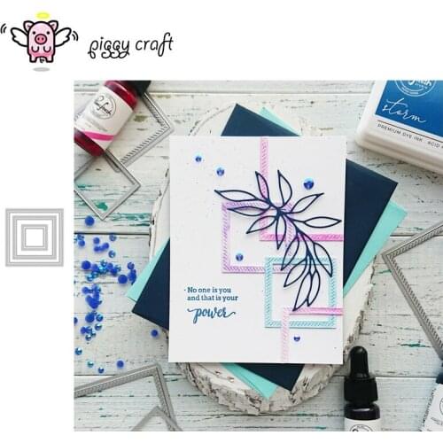 Piggy Craft metal cutting dies cut die mold Dotted square frame Scrapbook paper craft knife mould blade punch stencils dies