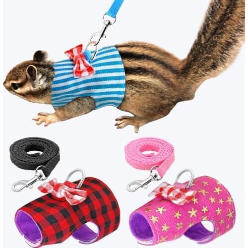 Rabbit Harness and Leash Set Small Pet Harness Rabbits Hamster Bowknot Harnesses Leash for Guinea Pig Gerbil Ferret Walking
