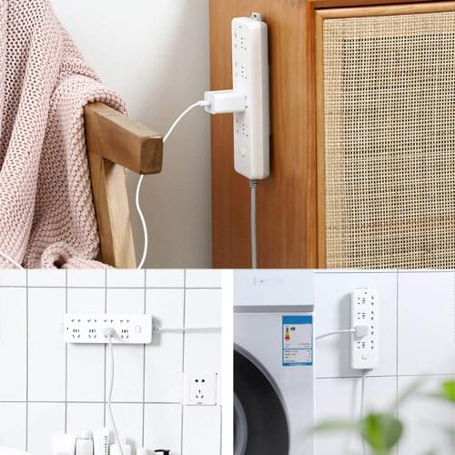 New Powerful Traceless Wall-Mounted Sticker Plug Fixer Home Self-Adhesive Socket Cable Wire Organizer Seamless Strip Holder