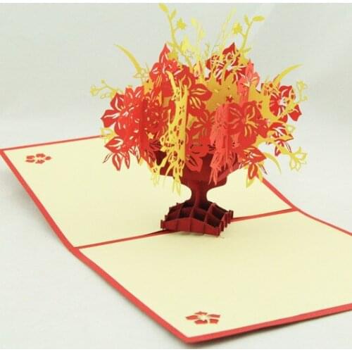 Custom greeting customers new year life cornucopia cubic 3D stereo stereo card manual creative