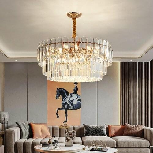 Postmodern crystal lamp simple luxury crystal chandelier living room Nordic creative lighting European lamps