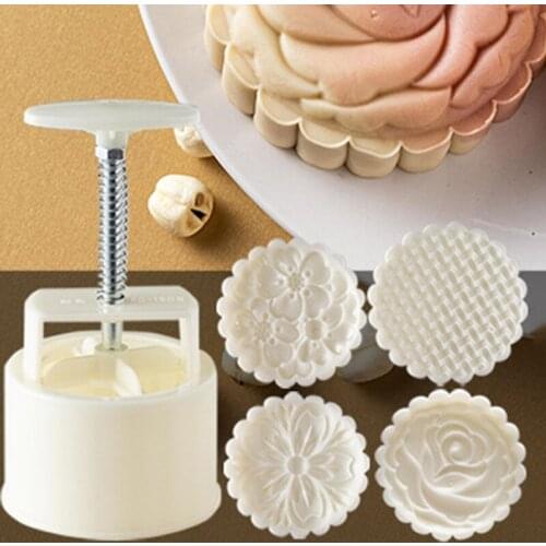 Cookie Stamp Moon Cake Maker Exquisite Blossom Pastry Tool Bath Bomb Press DIY Festival Decoration Hand Cutter Cake Mold