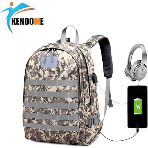 Unise Military External USB Charging Tactical Assault Pack Backpack Climbing Wearable Sports Bag Waterproof Army Travel Rucksack