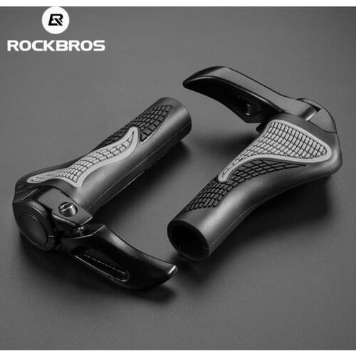 ROCKBROS MTB Bicycle Grips Horns Shofar Vice Handlebar Grips Cycling Shockproof Dust-proof Bike Grips Rubber Bilateral Locked