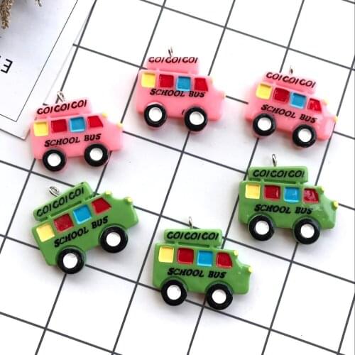 ZALEBABA kwaii Flat back resin car necklace charms keychain pendant necklace for DIY decoration