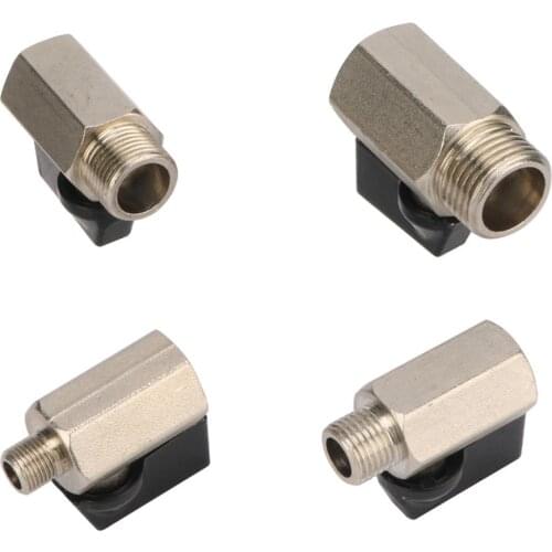 1/8" 1/4" 3/8" 1/2" Threaded Mini Brass Ball Valve BSP Male To Female Shut Off Valve Gardening Irrigation Accessories 1 Pc