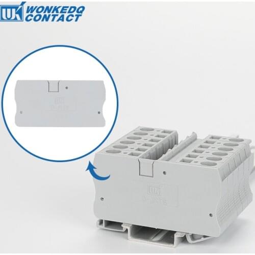 1Pc D-ST6 End Barrier Plate D-ST 6 For ST 6 Plug Wire Electrical Connector DIN Rail Terminal Block Accessories End Cover