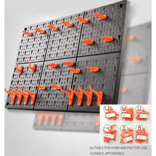10pc/set Wall-Mounted Hardware Tool Hanging board Hole plate hook Parts Storage box Garage Unit Shelving Tool Box